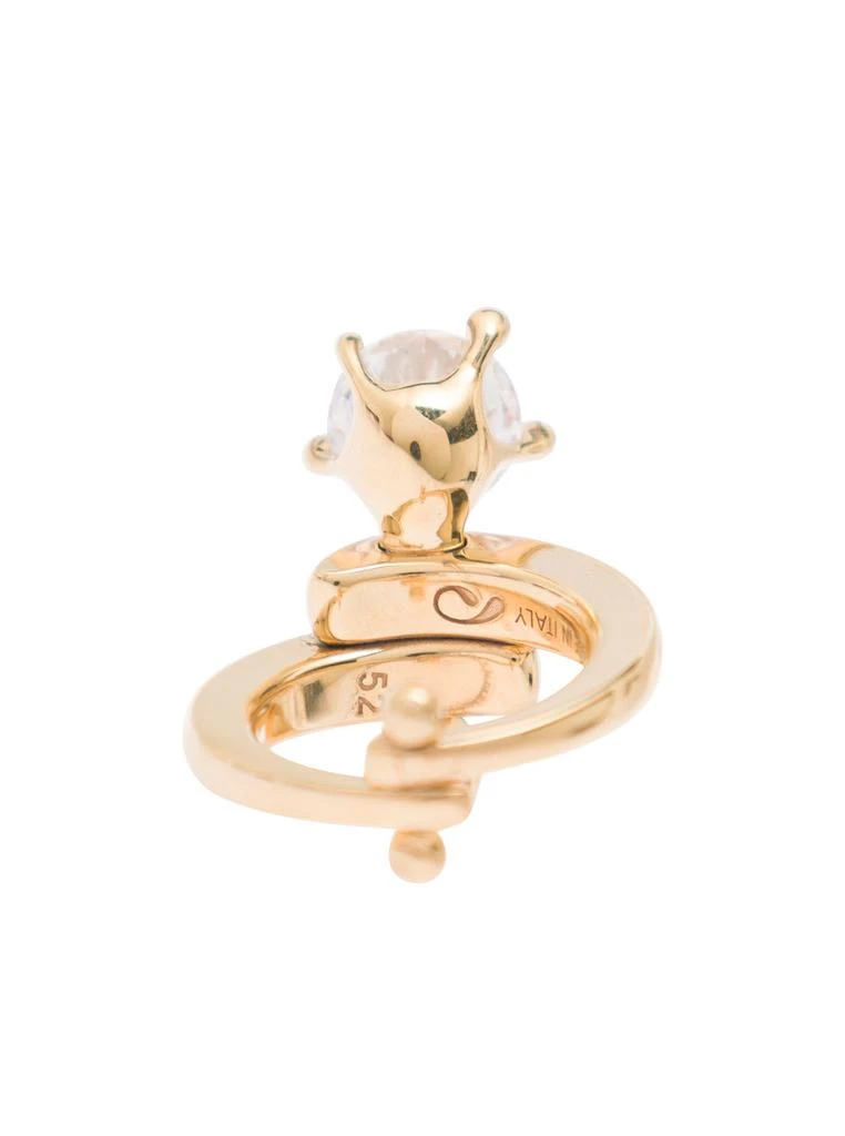 商品Panconesi|lido Gold-.colored Ring With Crystal Embellishment In Gold-plated Brass Woman,价格¥1994,第2张图片详细描述