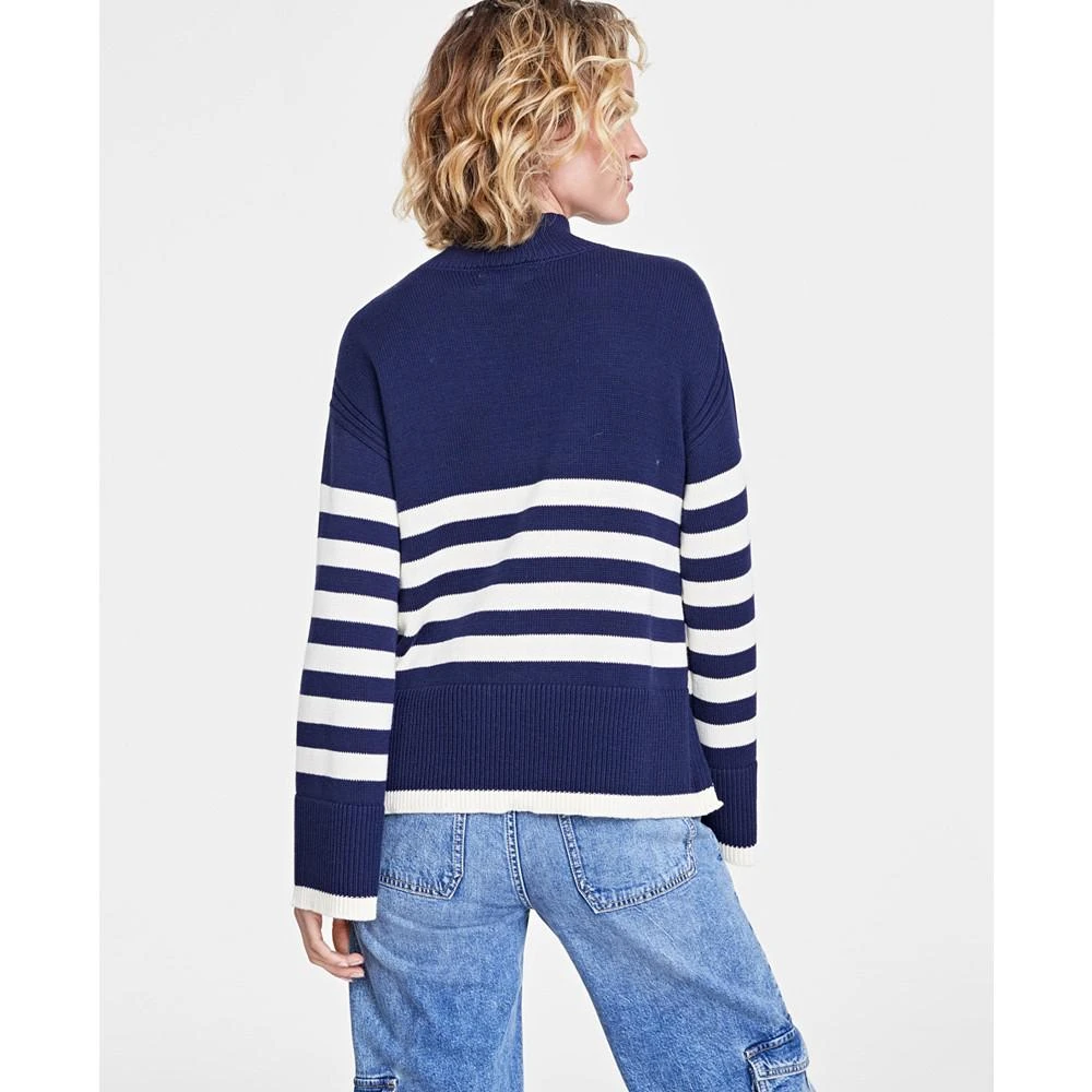 商品On 34th|Women's Mock Neck Sailor-Stripe Sweater, Created for Macy's,价格¥178,第2张图片详细描述