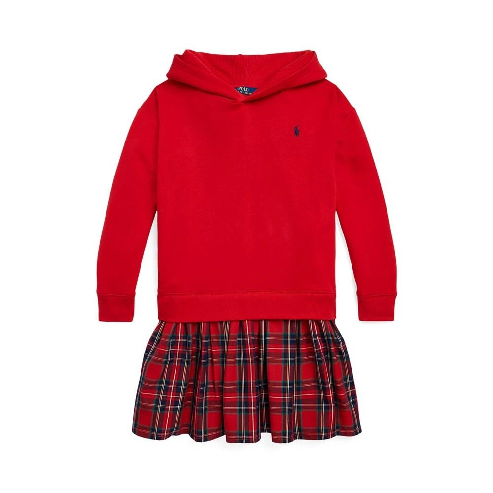 商品Ralph Lauren|Big Girls Plaid Fleece Hoodie Dress,价格¥150,第1张图片