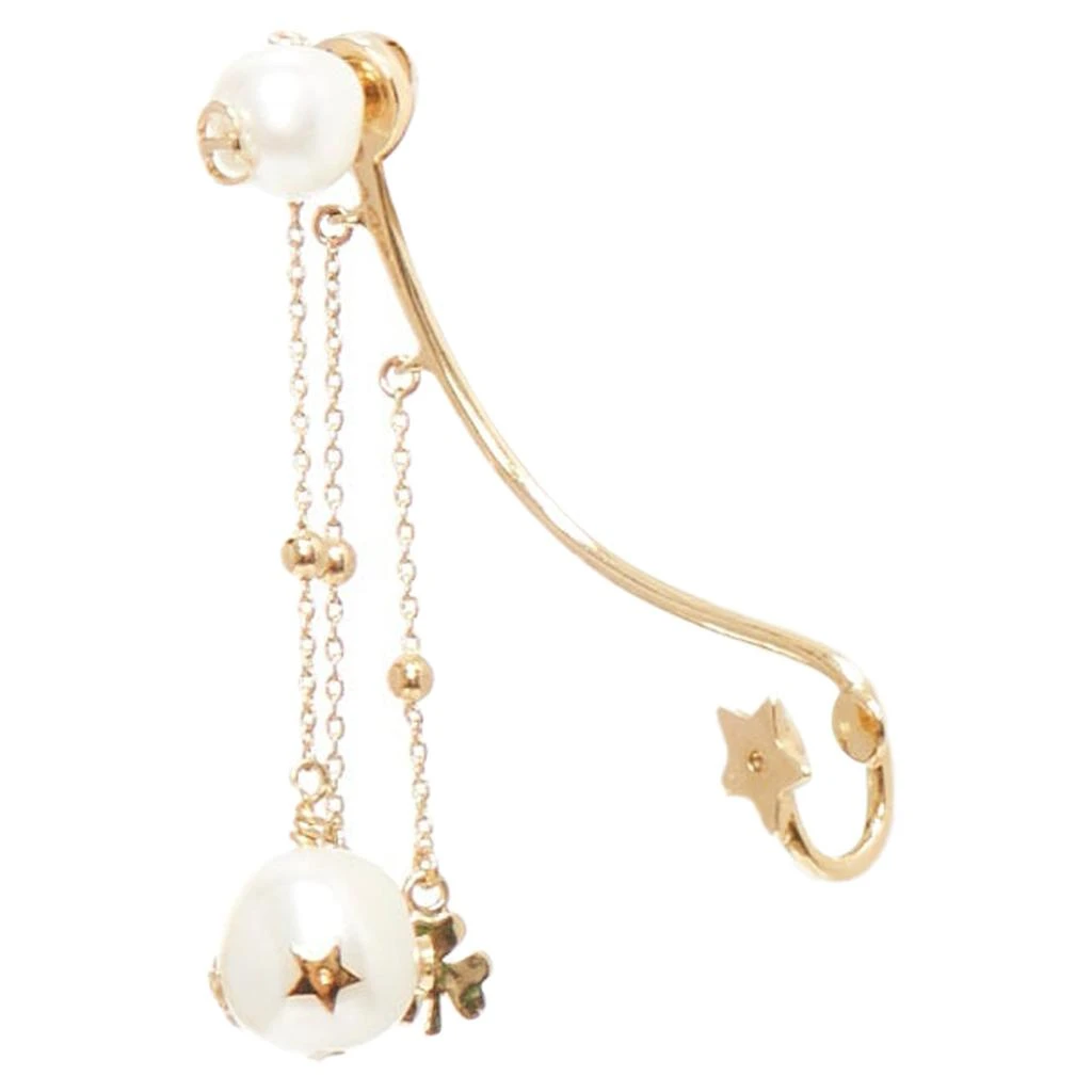 商品[二手商品] Dior|Tribales Gold Metal CD Logo Star Pearl Pin Ear Cuff Earring,价格¥3904,第2张图片详细描述