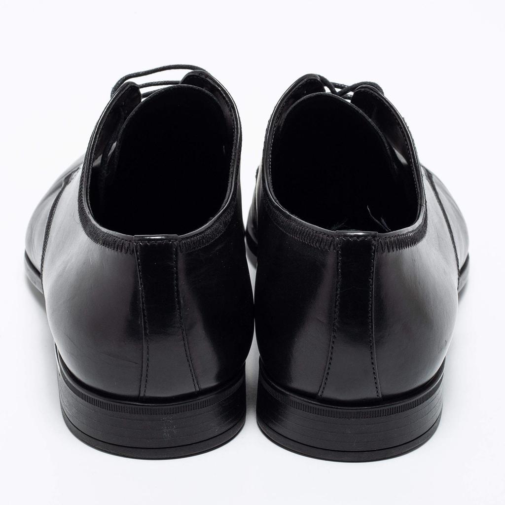 Prada Black Leather Lace Up Derby Size 42商品第4张图片规格展示