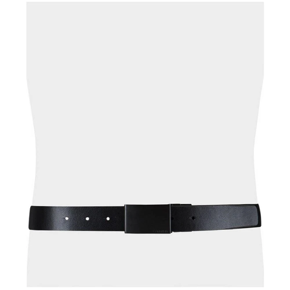 商品Calvin Klein|Men’s Matte Black Reversible Plaque Buckle Belt,价格¥373,第4张图片详细描述