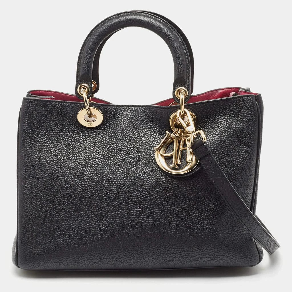 商品[二手商品] Dior|Dior Black Leather Medium Diorissimo Shopper Tote,价格¥11424,第1张图片