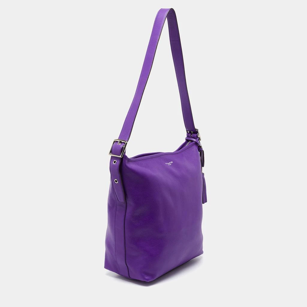 商品[二手商品] Coach|Coach Purple/Violet Leather Legacy Tassel Shoulder Bag,价格¥1281,第3张图片详细描述