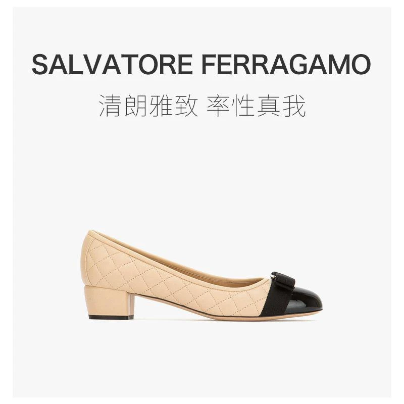商品Salvatore Ferragamo|SALVATORE FERRAGAMO 拼色女士中跟鞋 01-M832-702227,价格¥6212,第5张图片详细描述