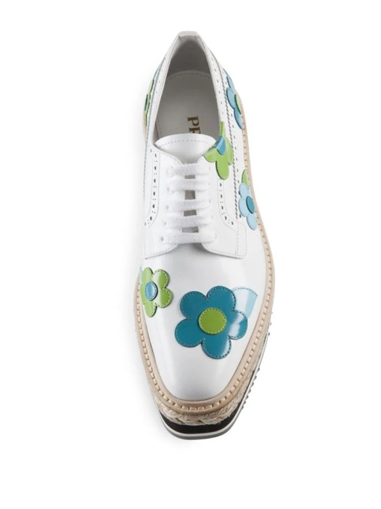 商品Prada|Flower Leather Brogue Platform Oxfords,价格¥3747,第4张图片详细描述