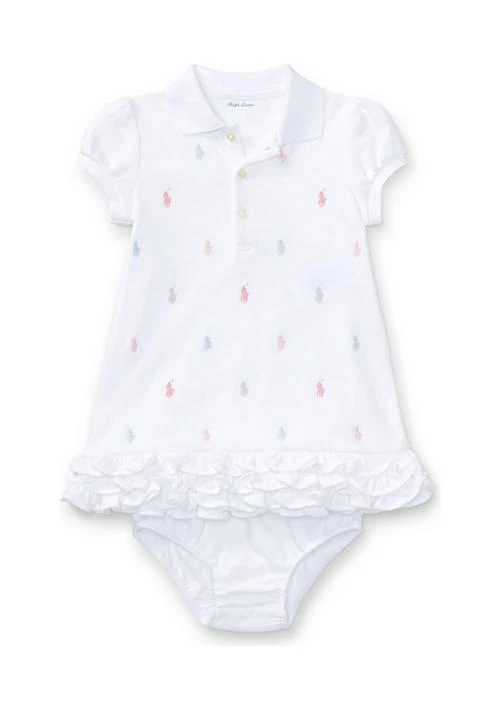 商品Ralph Lauren|Lauren Childrenswear Baby Girls Ruffled Polo Dress Bloomer,价格¥376,第1张图片