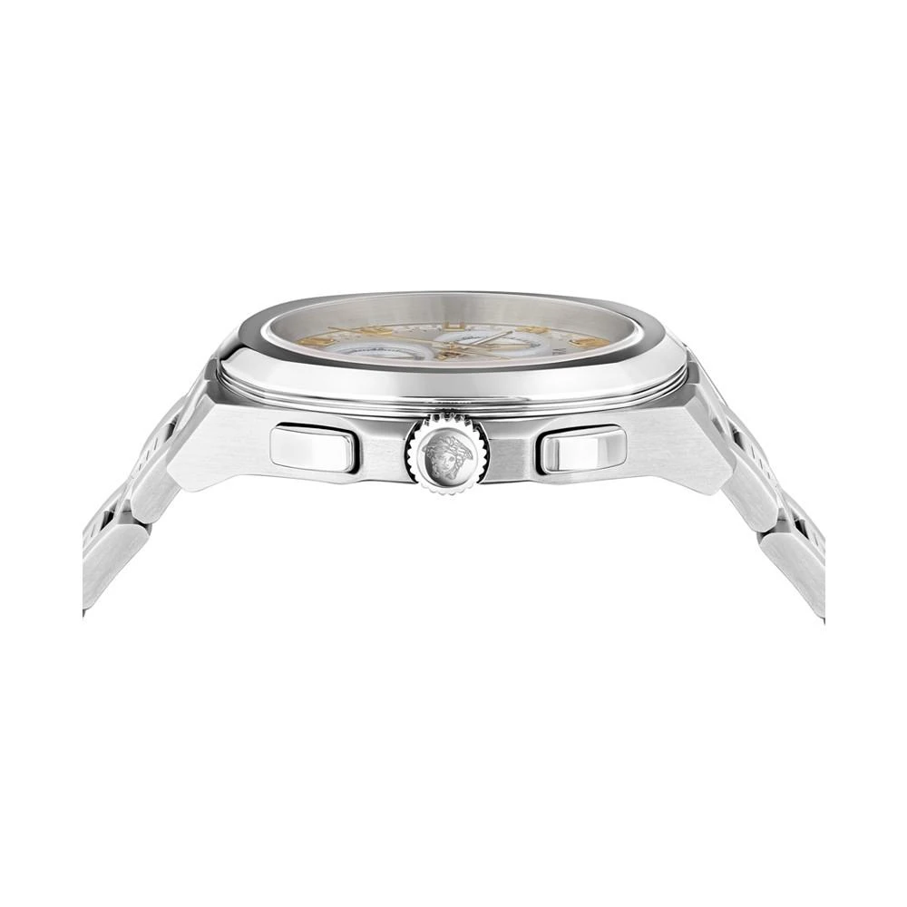 商品Versace|Men's Swiss Chronograph Geo Stainless Steel Bracelet Watch 43mm,价格¥10507,第2张图片详细描述
