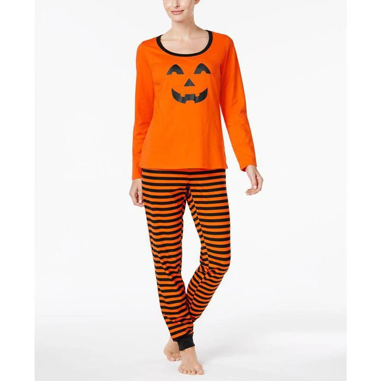 商品Family Pajamas|Women's Pumpkin Pajama Set, Created for Macy's,价格¥111,第1张图片