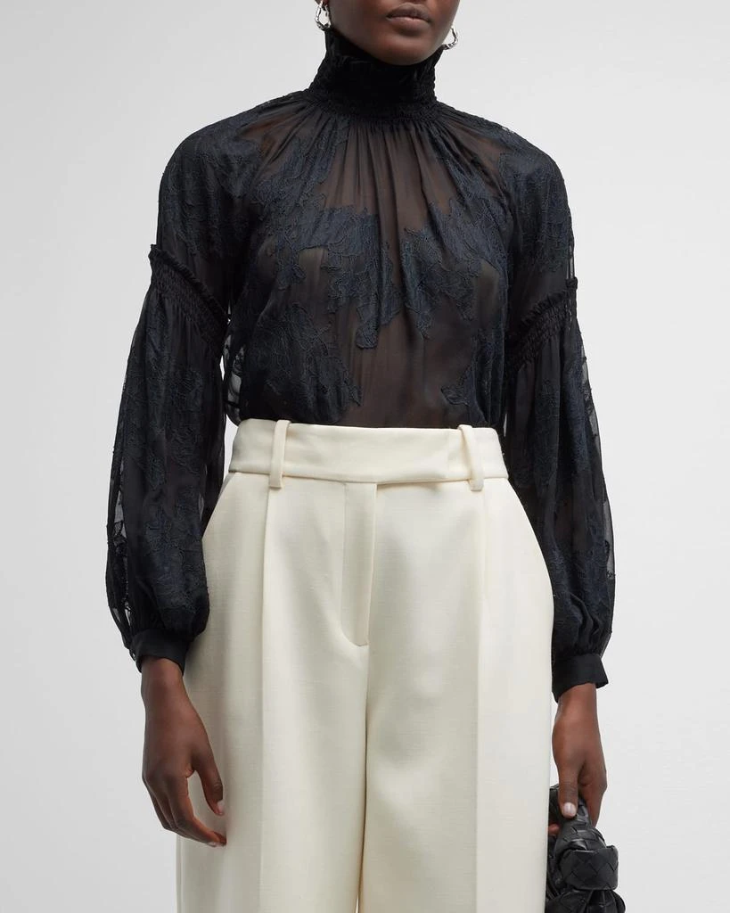 商品TWP|Baby Jane Silk Chiffon Lace Blouse,价格¥2298,第1张图片