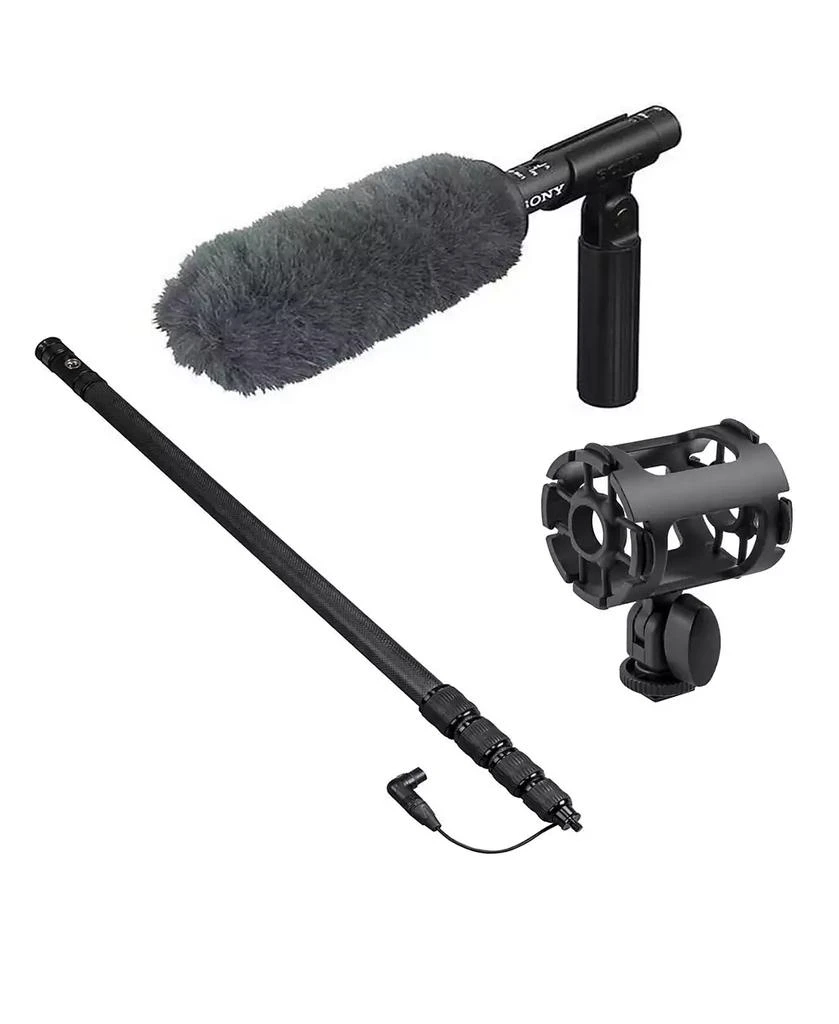 商品SONY|ECM-VG1 Electret Condenser Short Shotgun Microphone, Bundle with Airo by K-Tek ASM1 Shockmount, Deity Microphones 8.5' 5-Section Carbon Fiber,价格¥2927,第1张图片