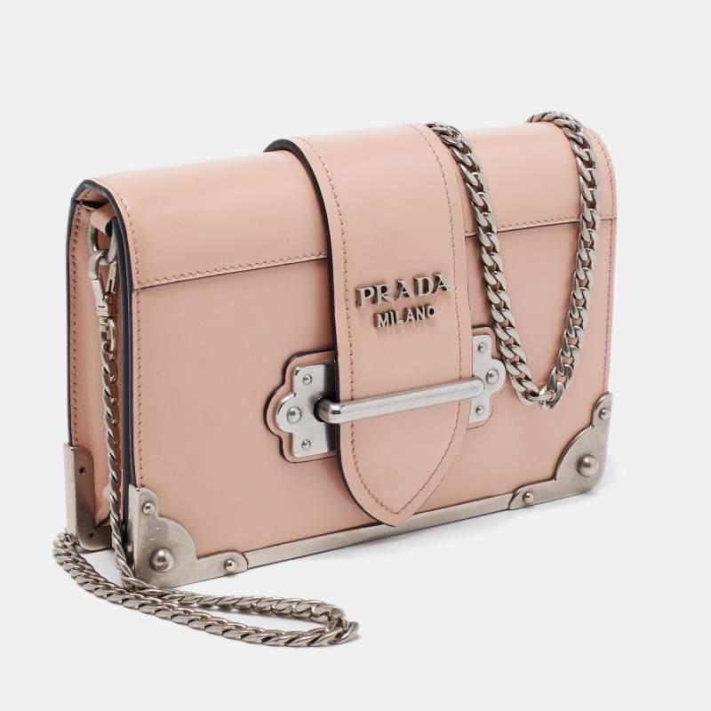 Prada Beige Leather Cahier Flap Shoulder Bag商品第3张图片规格展示