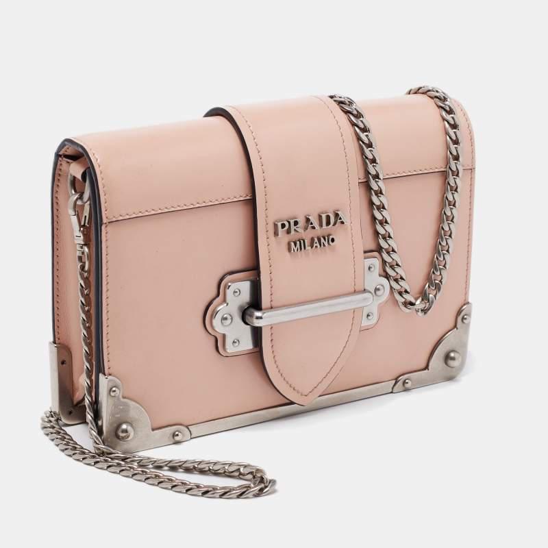 商品[二手商品] Prada|Prada Beige Leather Cahier Flap Shoulder Bag,价格¥6818,第5张图片详细描述