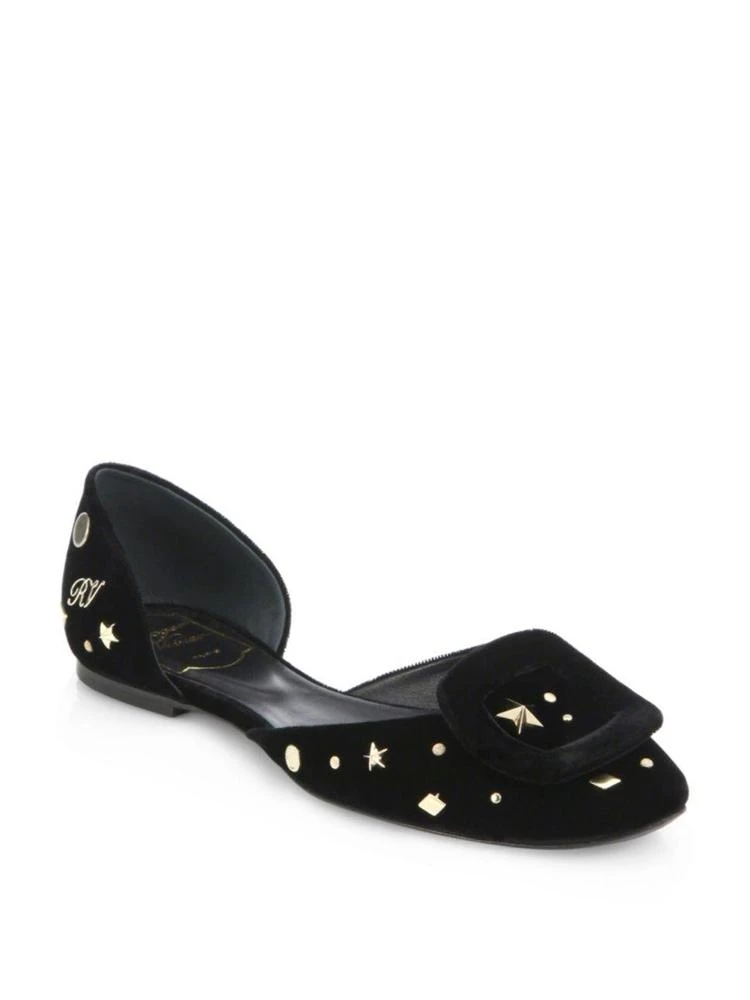 商品Roger Vivier|Astre Studded Velvet Flats,价格¥6720,第1张图片