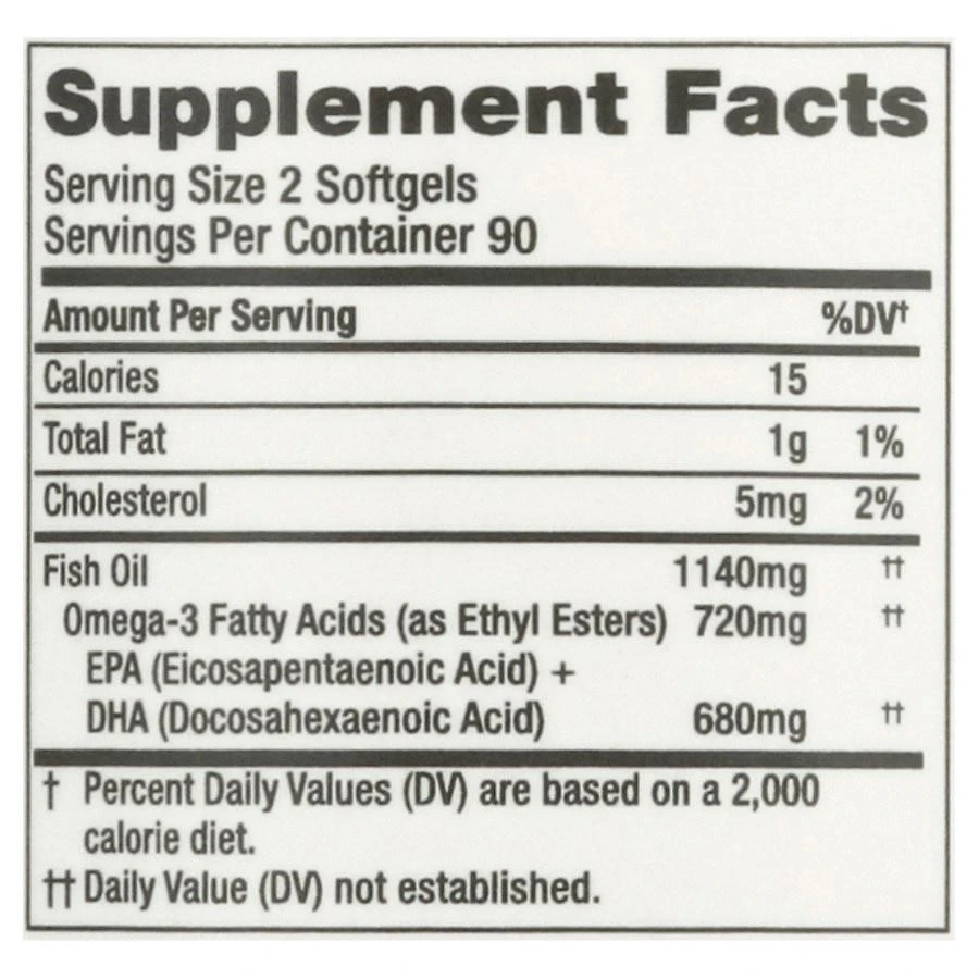 商品Finest Nutrition|Fish Oil 1200 mg Softgels,价格¥131,第3张图片详细描述