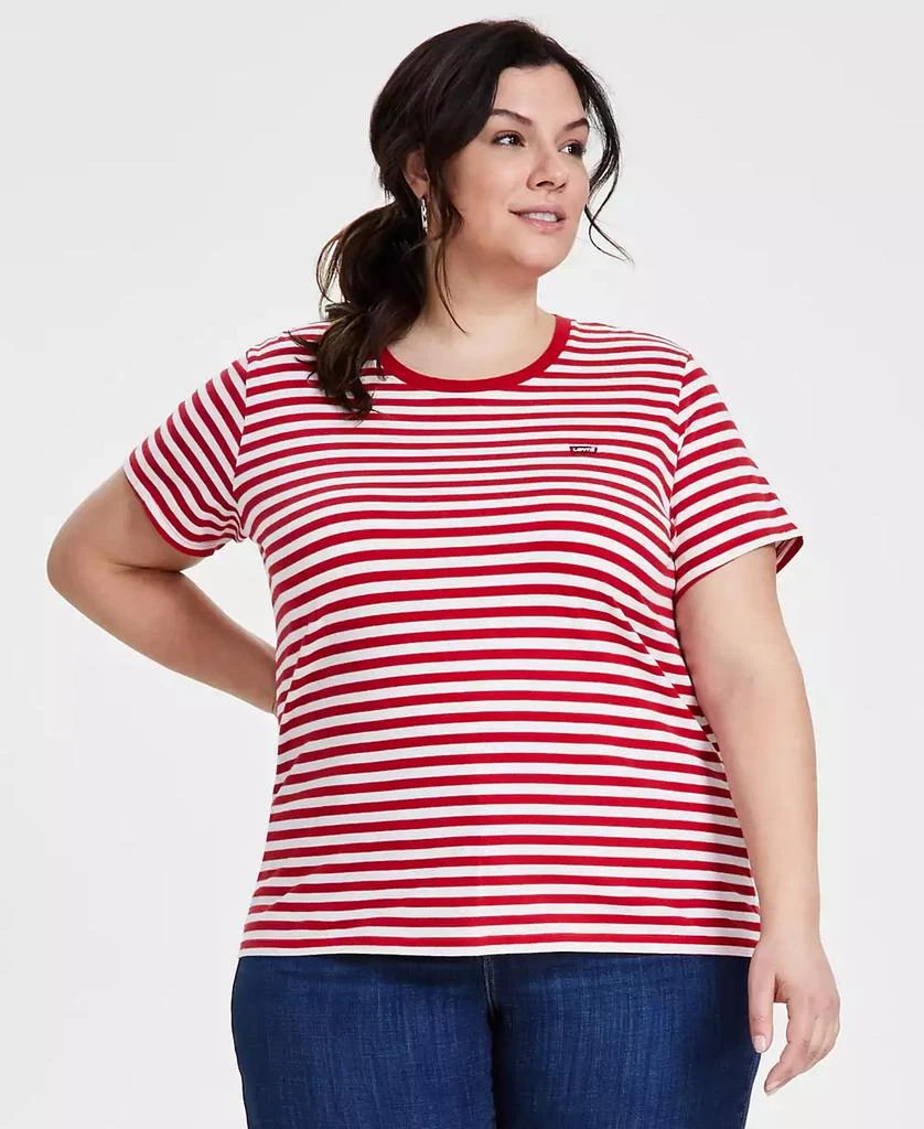 商品Levi's|Trendy Plus Size Perfect Sandy Striped T-Shirt,价格¥76,第1张图片