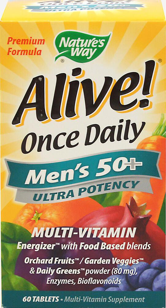 Multivitamins: Alive!® Once Daily Men's 50+ Ultra Potency Multi Vitamin商品第1张图片规格展示
