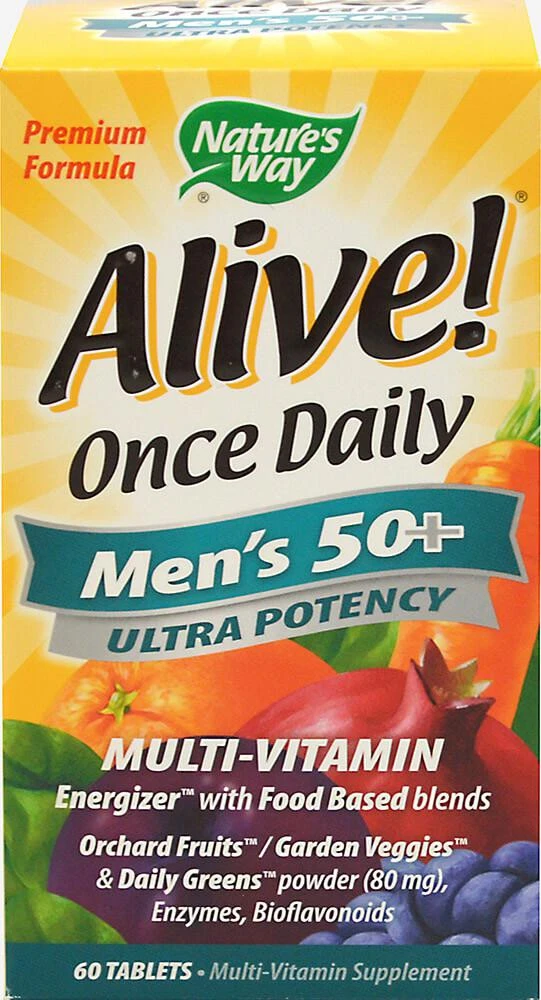 商品Nature's Way|Multivitamins: Alive!® Once Daily Men's 50+ Ultra Potency Multi Vitamin,价格¥158,第1张图片