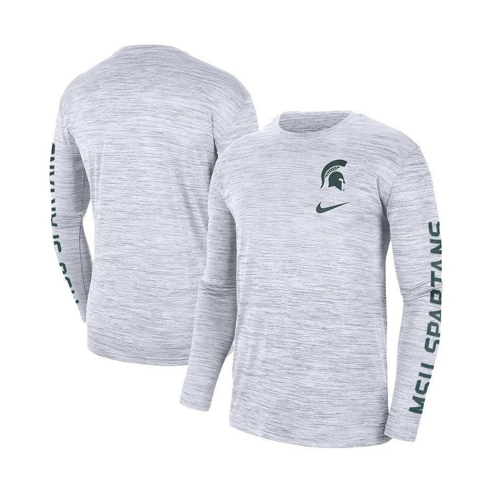 商品NIKE|Men's White Michigan State Spartans Velocity Legend Team Performance Long Sleeve T-shirt,价格¥302,第1张图片