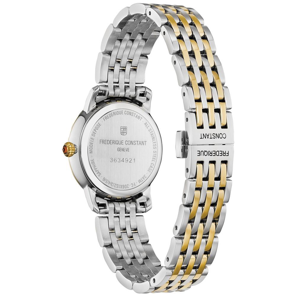 Women's Swiss Slimline Diamond (1/20 ct. t.w.) Two-Tone Stainless Steel Bracelet Watch 30mm商品第3张图片规格展示