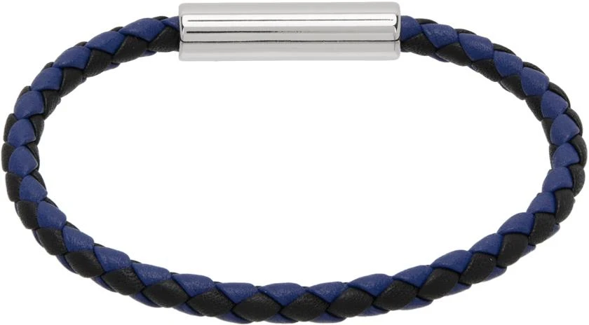 商品Marni|Blue & Black Braided Leather Bracelet,价格¥839,第2张图片详细描述