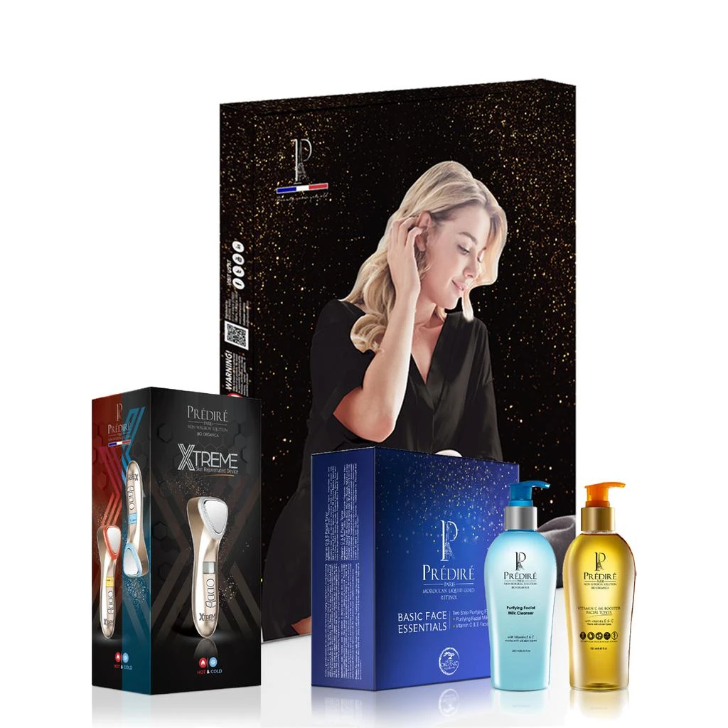 商品Predire Paris|Skin Rejuvenation Device with Hot & Cold LED Light Therapy Skincare Set-Black Robe,价格¥625,第1张图片