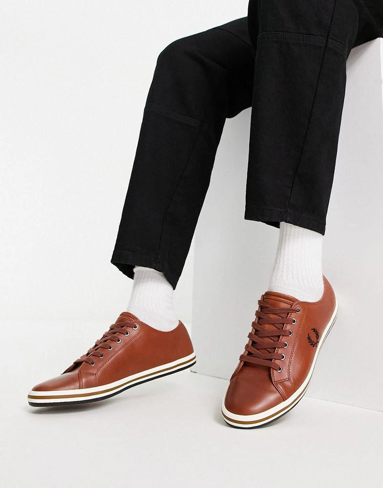 商品Fred Perry|Fred Perry kingston leather trainer in tan,价格¥431,第1张图片