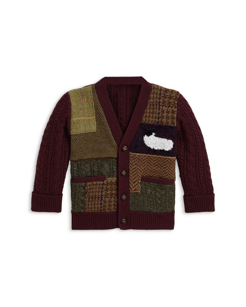 商品Ralph Lauren|Polo Boys' Patchwork V Neck Cardigan - Baby,价格¥1270,第1张图片