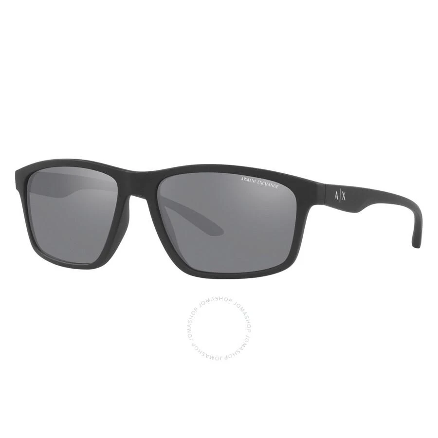 商品Armani Exchange|Grey Mirror Rectangular Men's Sunglasses AX4122S 80786G 59,价格¥224,第1张图片