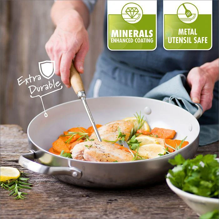 商品Greenpan|Venice Pro 5-Quart Ceramic Nonstick Covered Sauté Pan,价格¥1271,第3张图片详细描述
