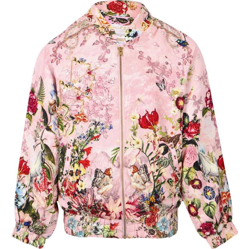 商品Camilla|Young hearts print zipped jacket in pink,价格¥3074,第1张图片