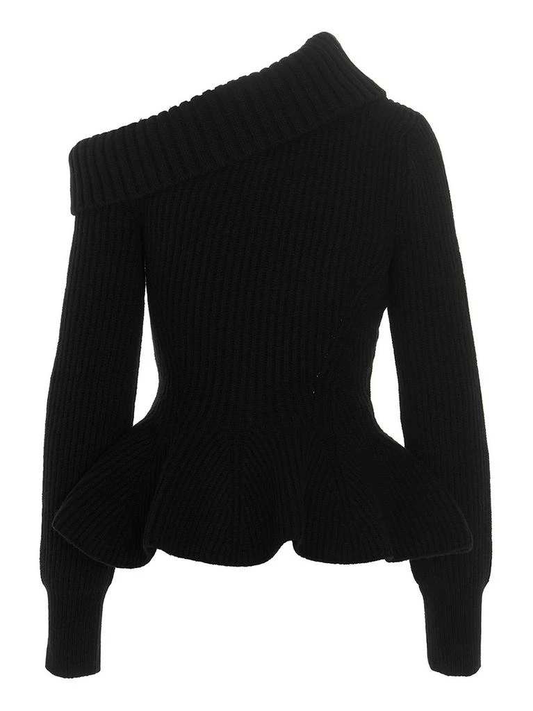 商品Alexander McQueen|Alexander McQueen Peplum Ribbed Long-Sleeved Top,价格¥5952,第2张图片详细描述