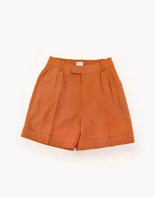 CHEN BURKETT NEW YORK Linen Shorts Orange商品第4张图片规格展示