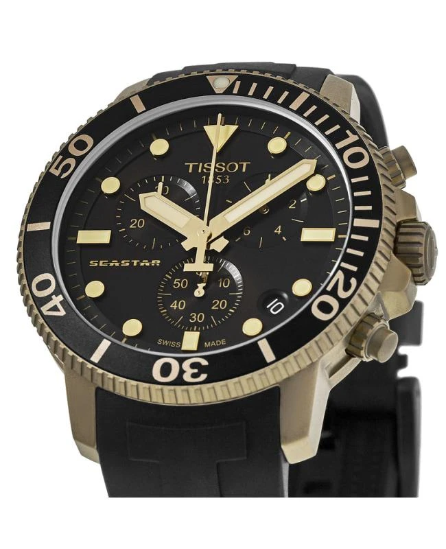 商品Tissot|Tissot Seastar 1000 Chronograph Black Dial Black Rubber Strap Men's Watch T120.417.37.051.01,价格¥3512,第2张图片详细描述