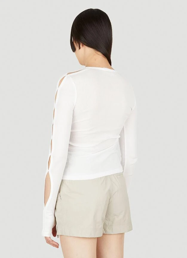 商品Helmut Lang|Slash Sleeve Base Top in White,价格¥684,第4张图片详细描述