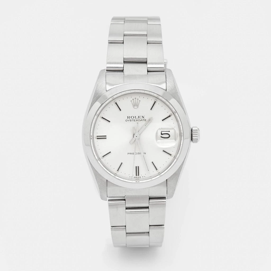 商品[二手商品] Rolex|Rolex Silver Stainless Steel Oyster Date Precision 6694 Men's Wristwatch 35 mm,价格¥25499,第1张图片