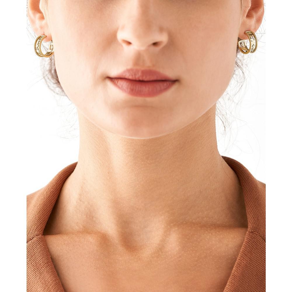 商品Fossil|Sadie Golden Icons Gold-tone Stainless Steel Hoop Earrings,价格¥407,第6张图片详细描述