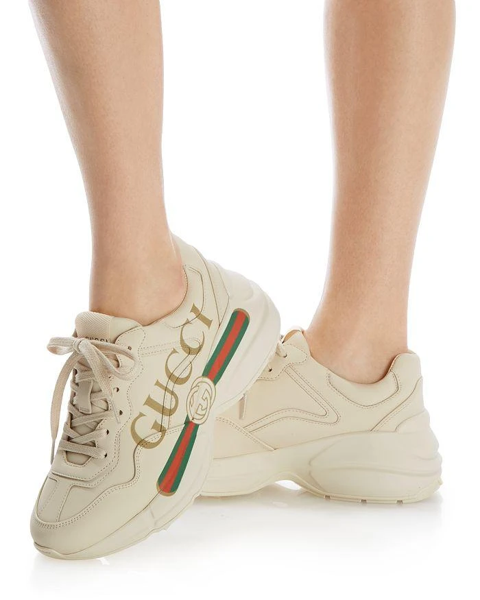 商品Gucci|Women's Rhyton Leather Sneakers,价格¥8200,第2张图片详细描述