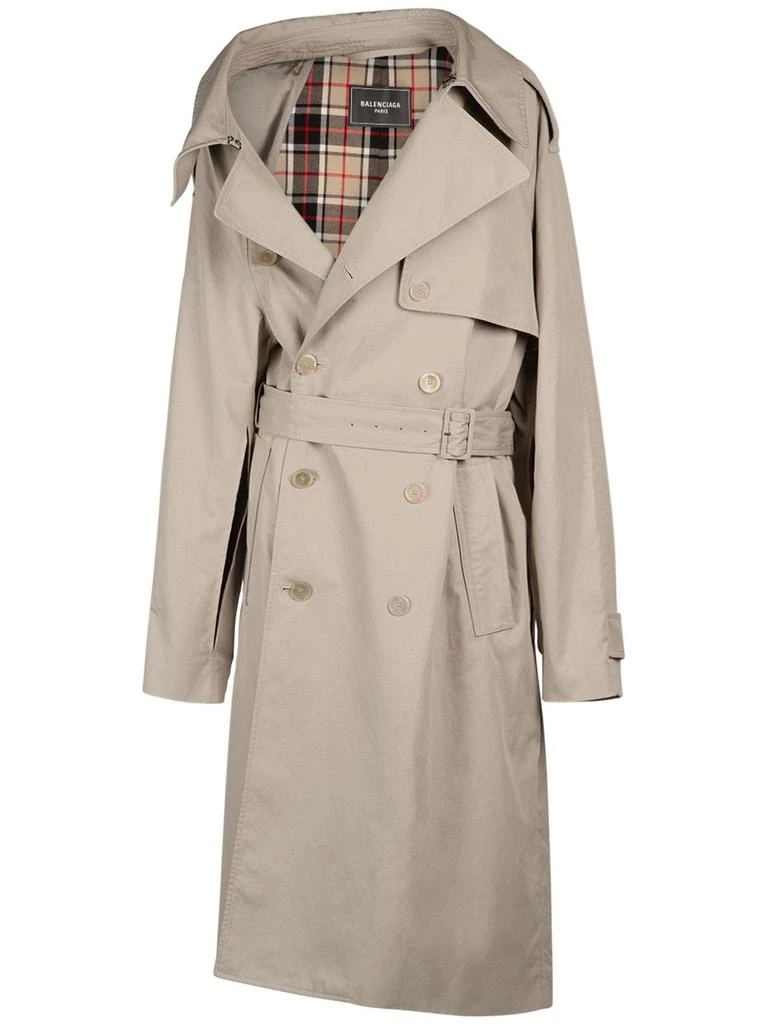 商品Balenciaga|Asymmetric Cotton Drill Trench Coat,价格¥24271,第1张图片