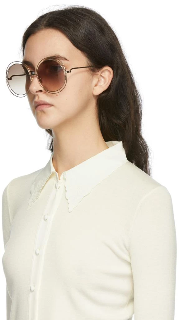 商品Chloé|Gold Carlina Sunglasses,价格¥1648,第4张图片详细描述