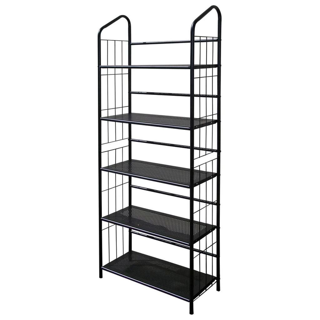 商品QuikFurn|5-Tier Bookcase Storage Shelves Rack in Black Metal,价格¥1462,第1张图片