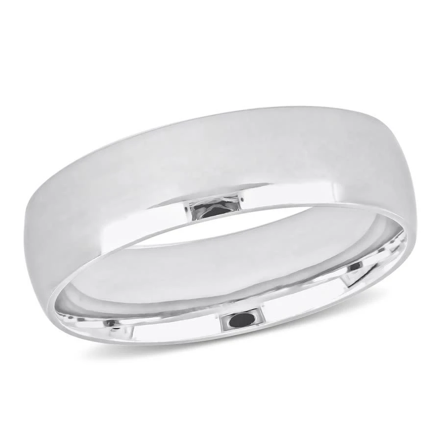 商品Amour|6mm Polished Finish Wedding Band in 14k White Gold,价格¥2146,第1张图片