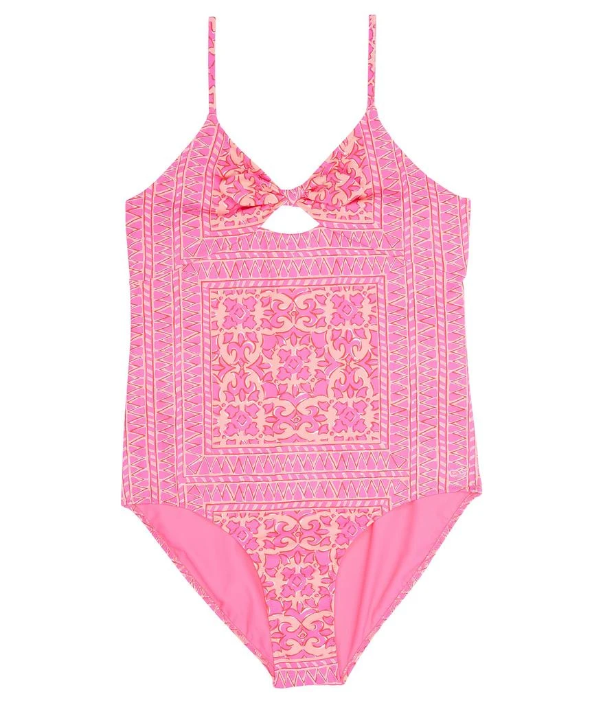 商品Vineyard Vines|Scarf Print Tie Front One-Piece (Toddler/Little Kids/Big Kids),价格¥272,第1张图片