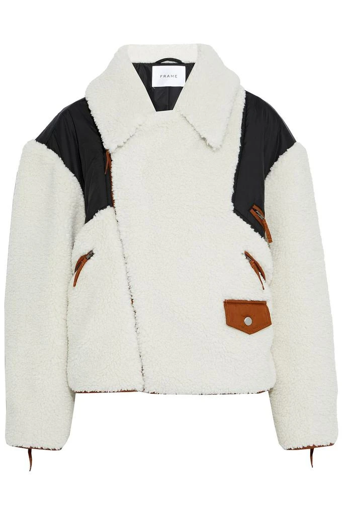 商品FRAME|Shell-paneled faux shearling biker jacket,价格¥1544,第1张图片
