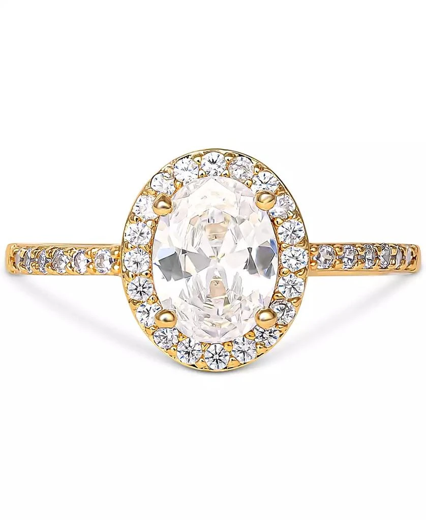 商品Giani Bernini|Cubic Zirconia Oval Halo Ring in Gold-Plated Sterling Silver, Created for Macy's,价格¥122,第3张图片详细描述