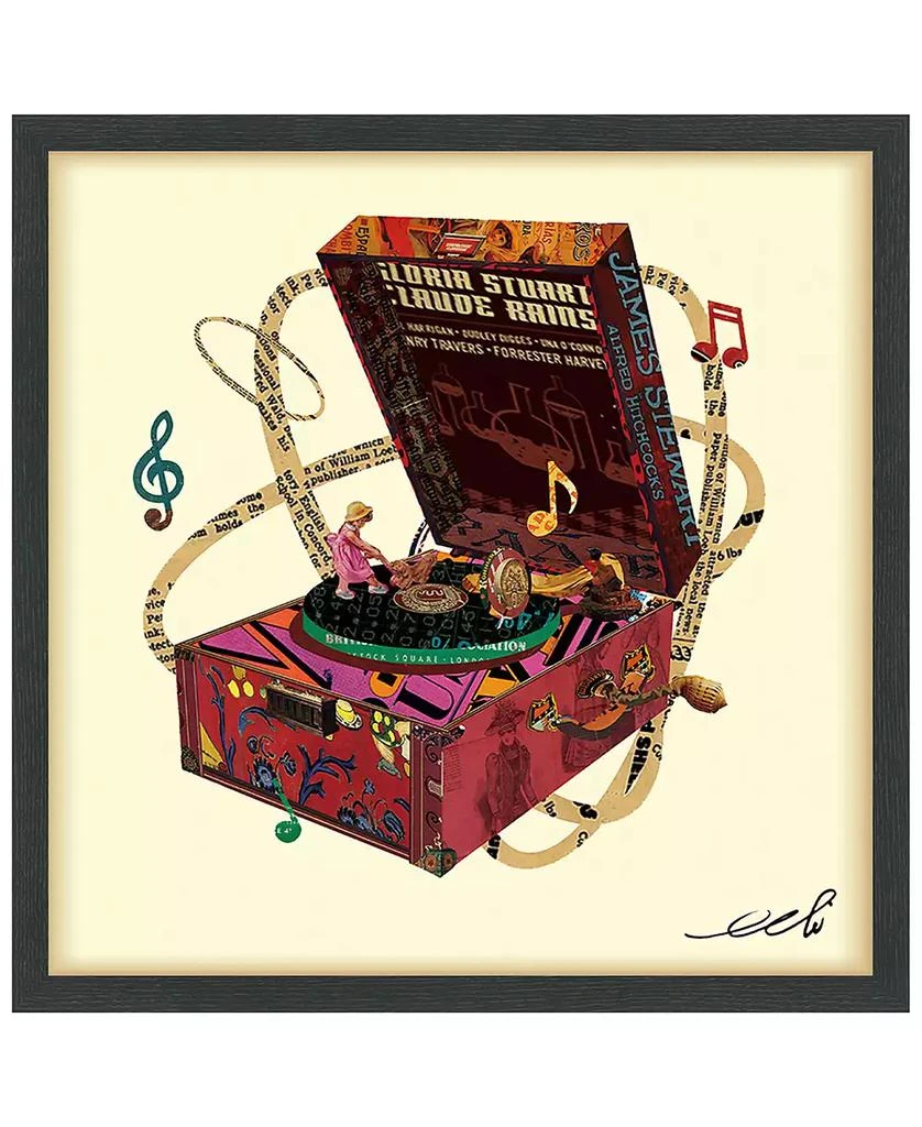 商品Empire Art Direct|"Wind Up 78 "Hand-made dimensional music box art collage, under glass, encased on a black shadow box frame, 25" x 25" x 1.4",价格¥1296,第1张图片