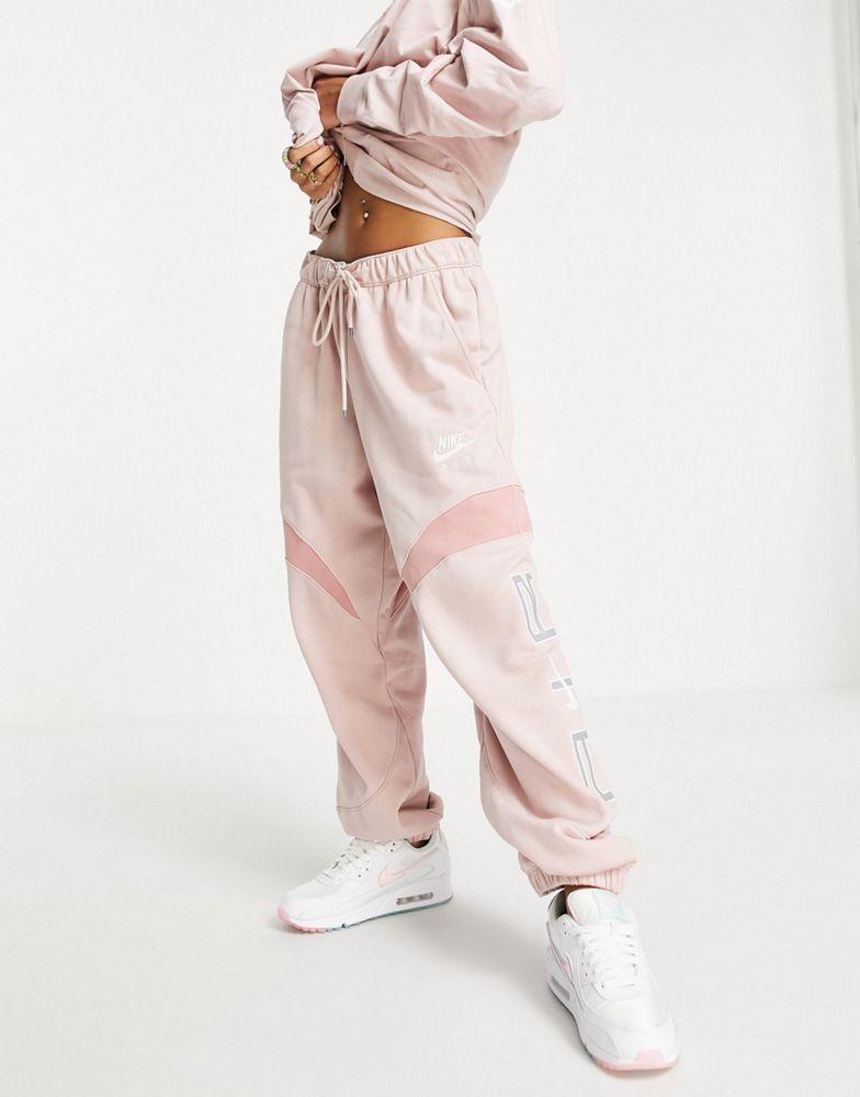 Nike Air oversized fleece joggers in pink oxford商品第2张图片规格展示