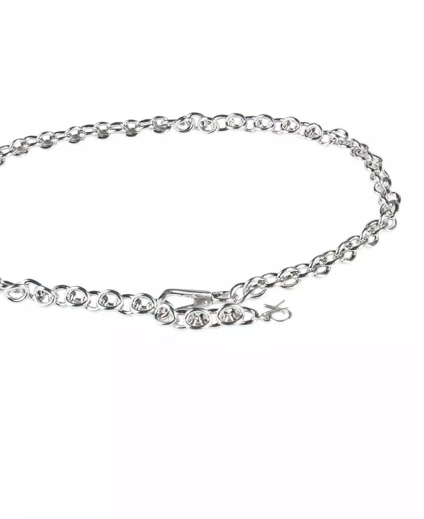 商品Calvin Klein|Women's Silver-Tone Chain Belt with Hanging Logo Charm,价格¥336,第2张图片详细描述