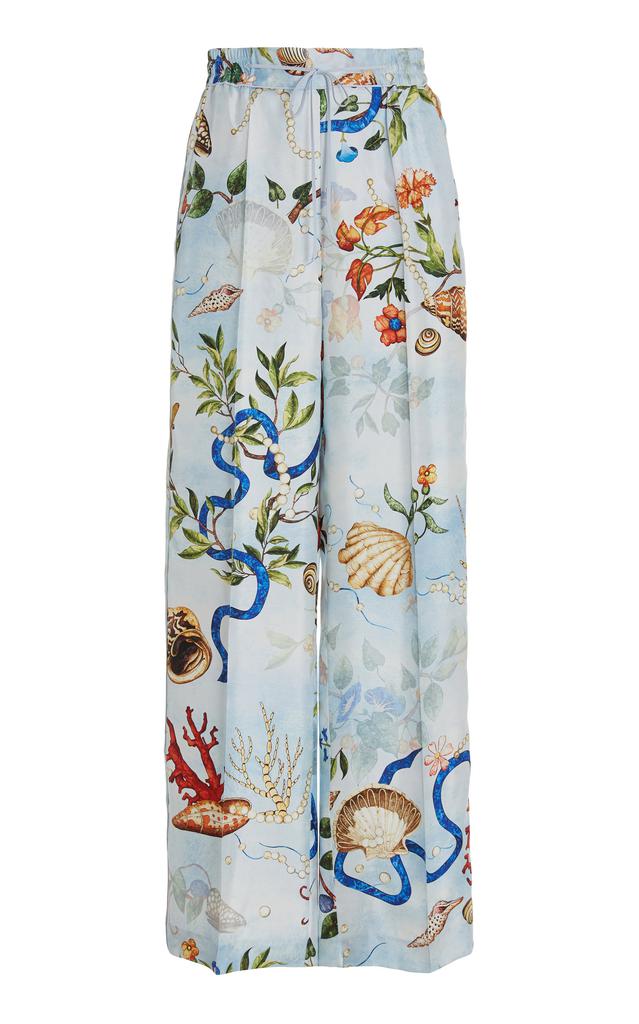 Oscar de la Renta - Women's Pietre Dure Silk Twill Pants - Multi - Moda Operandi商品第1张图片规格展示