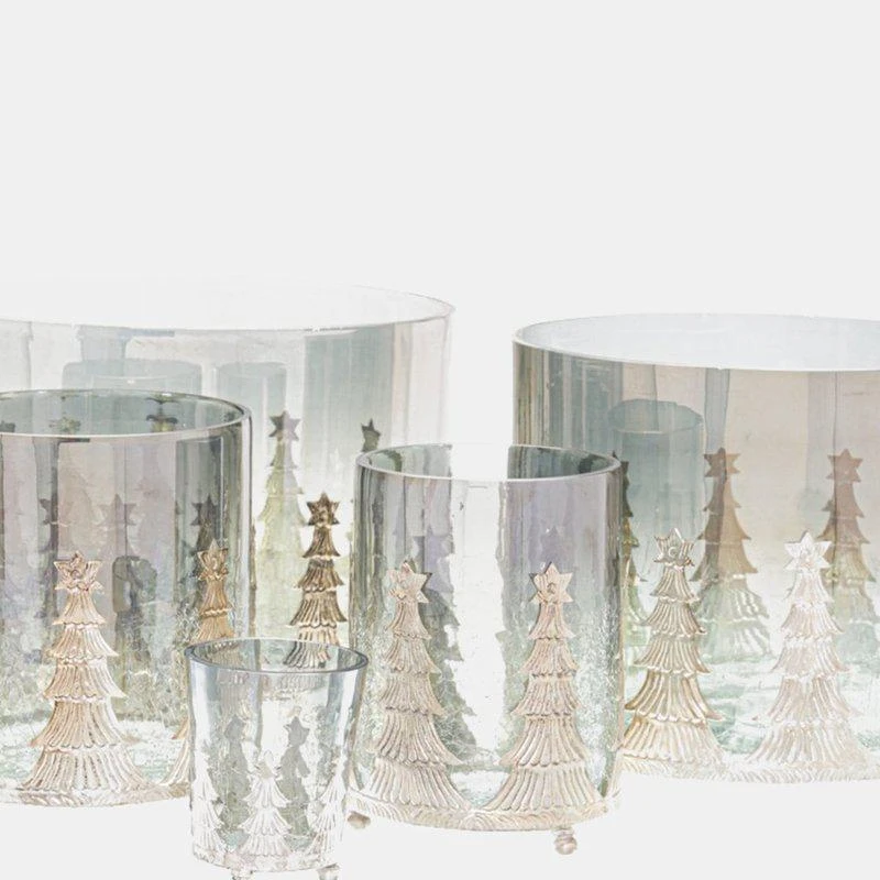 商品Hill Interiors|The Noel Collection Crackle Effect Christmas Candle Holder Silver,价格¥361,第2张图片详细描述